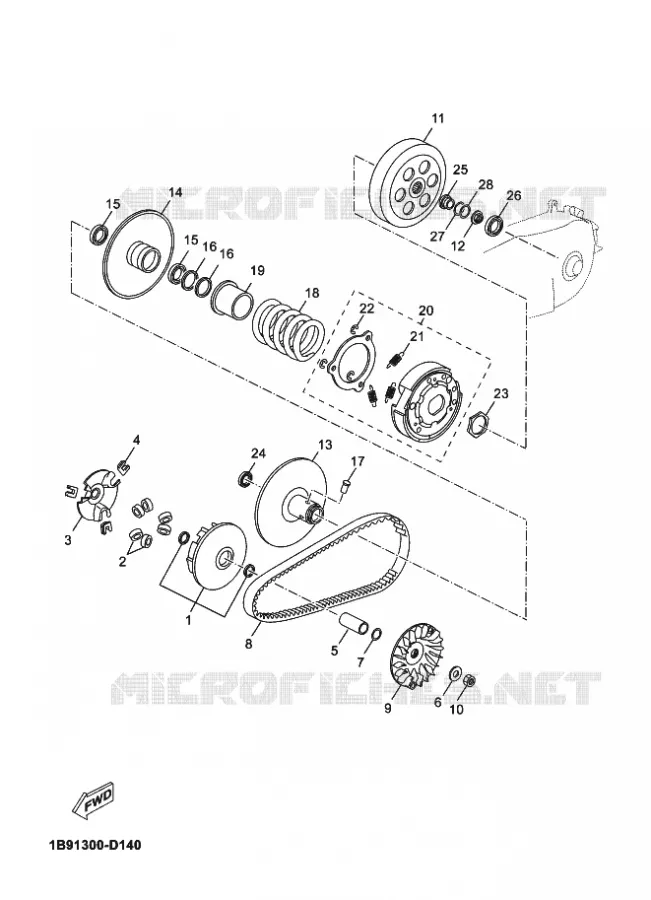 STARTMOTOR KOPPELINGS Yamaha SCOOTER 125 2011 XCITY  VP125 XCITY