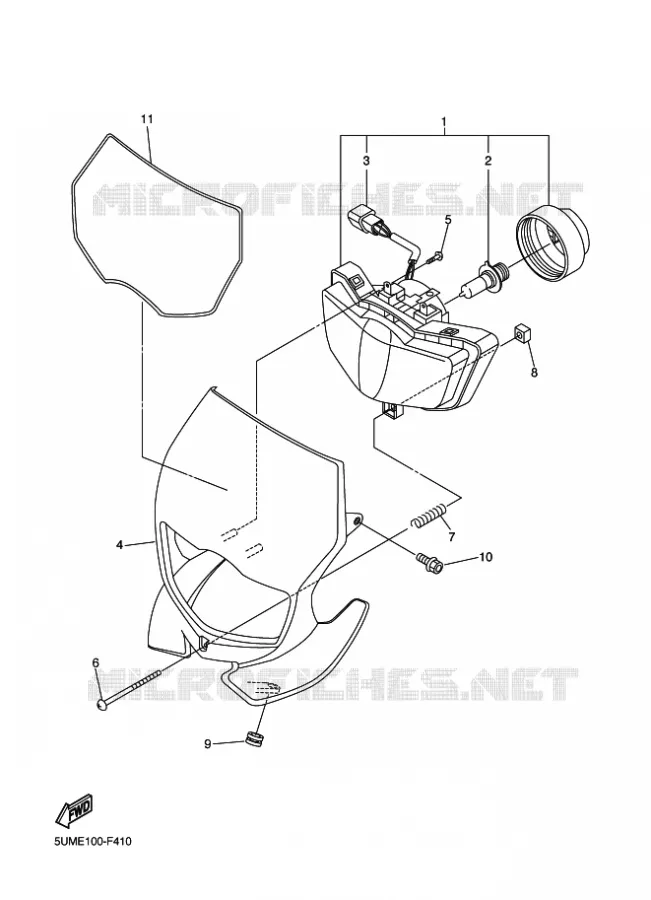 KOPLAMP Yamaha MOTO 250 2011 WRF  WR250F