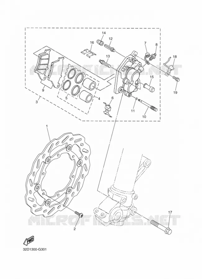 REMKLAUW VOOR Yamaha MOTO 250 2011 WR-R  WR250R