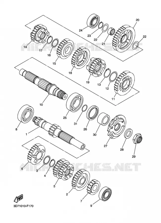 TRANSMISSIE Yamaha MOTO 250 2011 WR-R  WR250R