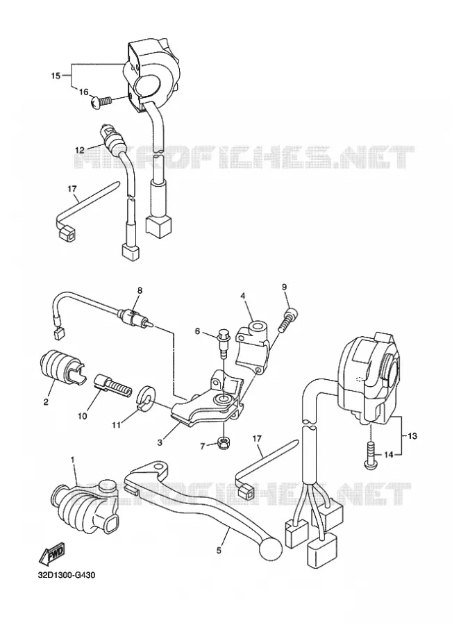 STUURSCHAKELAAR / HEVEL Yamaha MOTO 250 2011 WR-R  WR250R