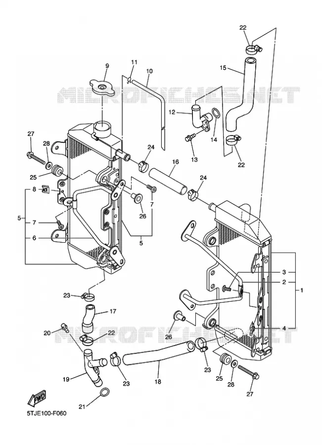 RADIATEUR / SLANG Yamaha MOTO 450 2011 WRF  WR450F