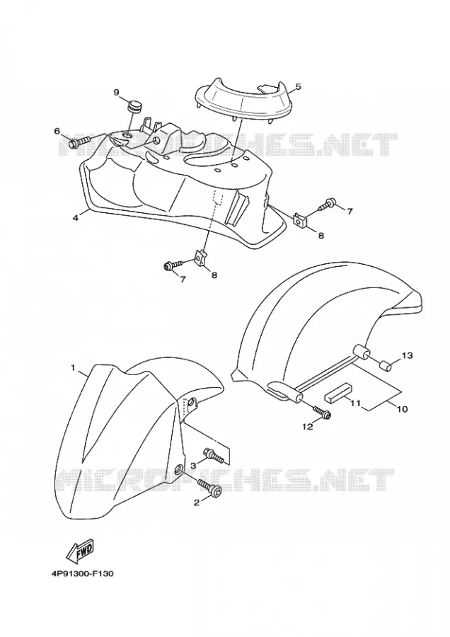VOORSPATBORD Yamaha SCOOTER 125 2011 CYGNUS  XC125