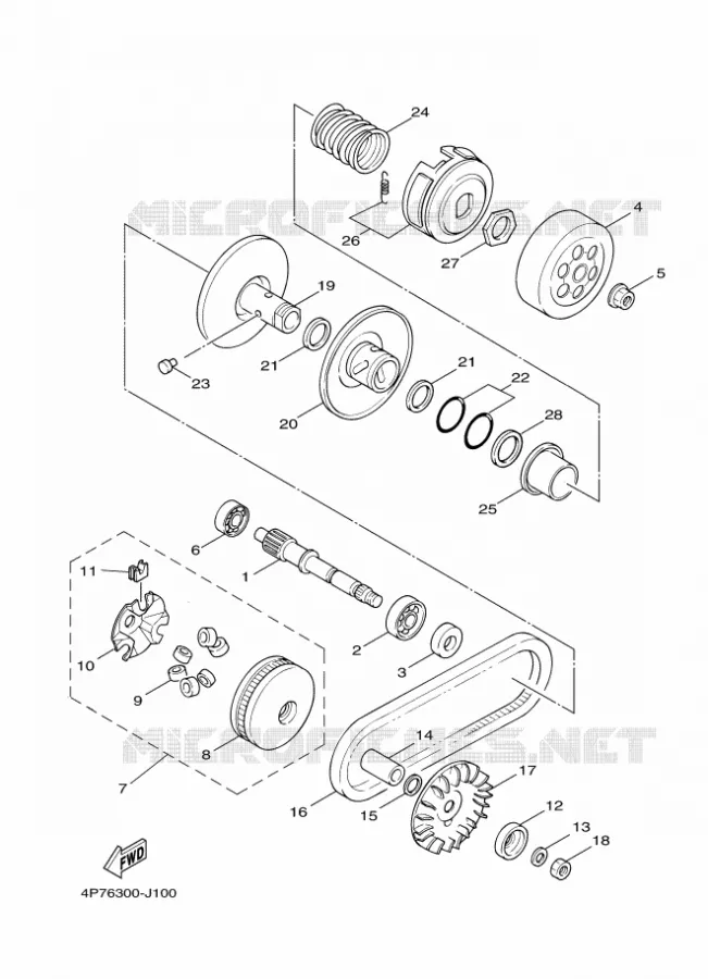 STARTMOTOR KOPPELINGS Yamaha SCOOTER 125 2011 VITY  XC125E