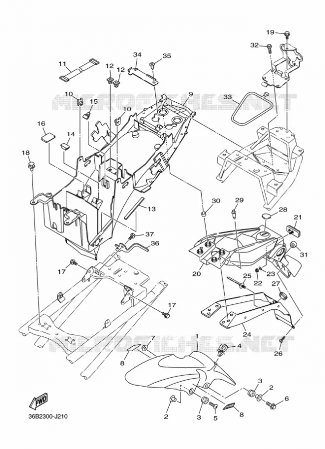 SPATBORD Yamaha MOTO 600 2011 XJ6  XJ6FA