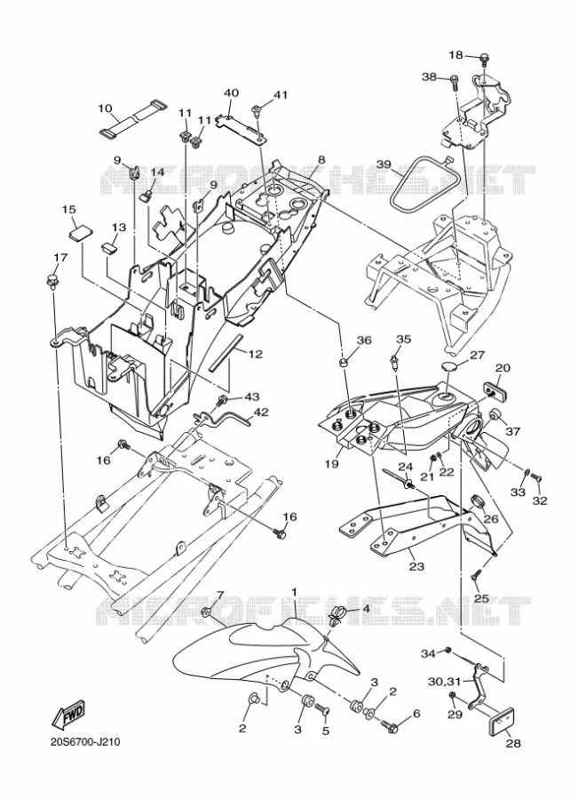 SPATBORD Yamaha MOTO 600 2011 XJ6  XJ6N
