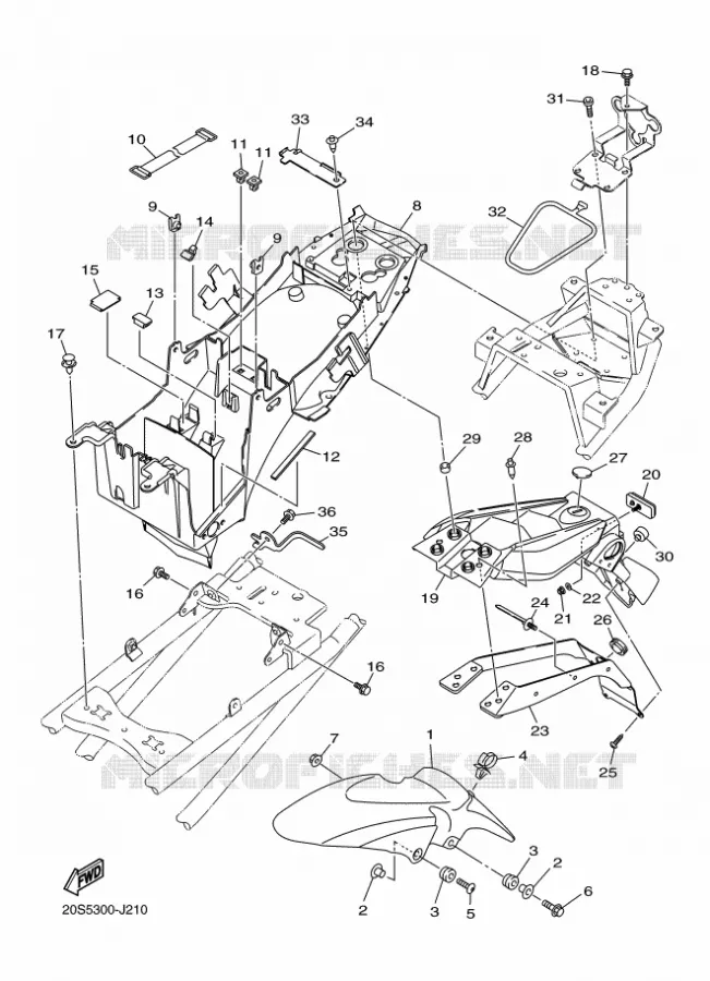 SPATBORD Yamaha MOTO 600 2011 XJ6  XJ6S