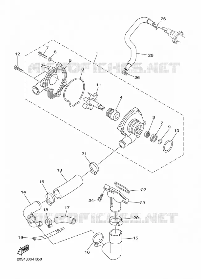 WATERPOMP / SLANGEN Yamaha MOTO 600 2011 XJ6  XJ6S