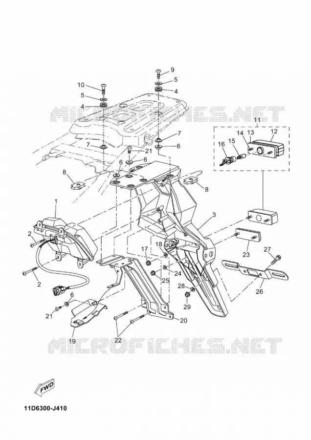 ACHTERLICHT Yamaha MOTO 660 2011 XTZ TENERE  XT660Z TENERE