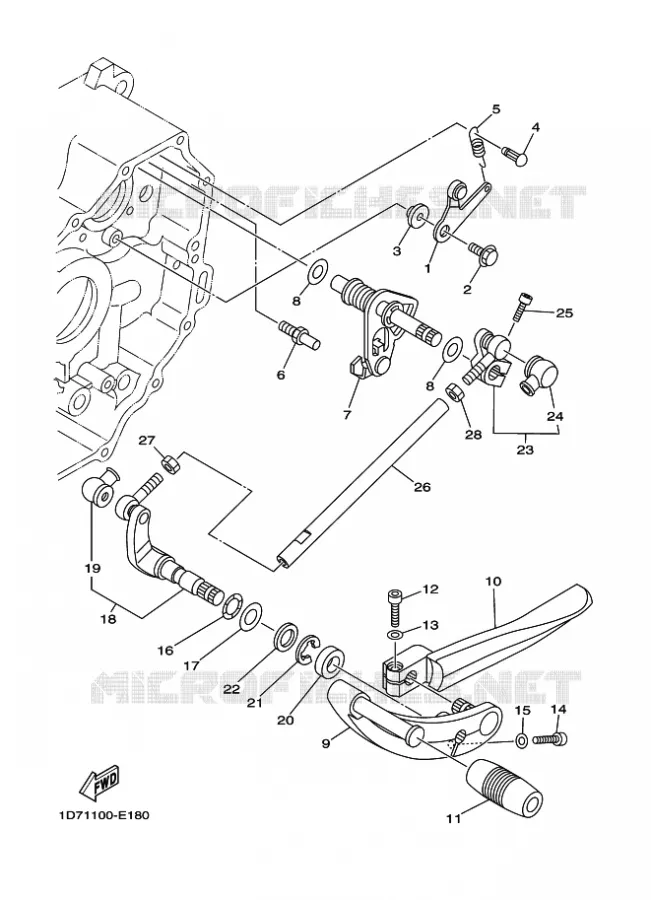 SCHAKEL STANG / PEDAAL Yamaha MOTO 1900 2011 MIDNIGHT STAR  XV1900A