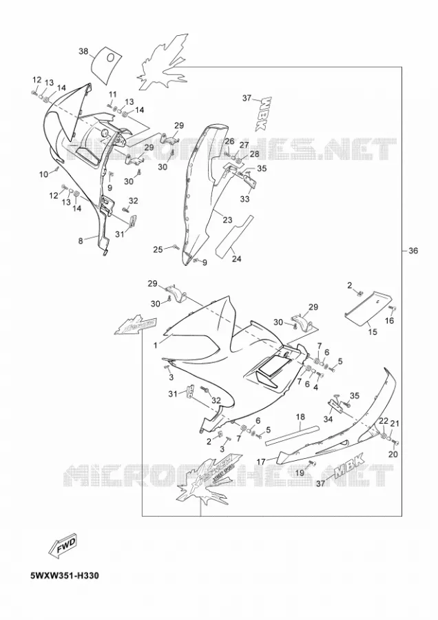 KUIP 2 Yamaha MOTO 50 2011 XPOWER  TZR50 X-POWER