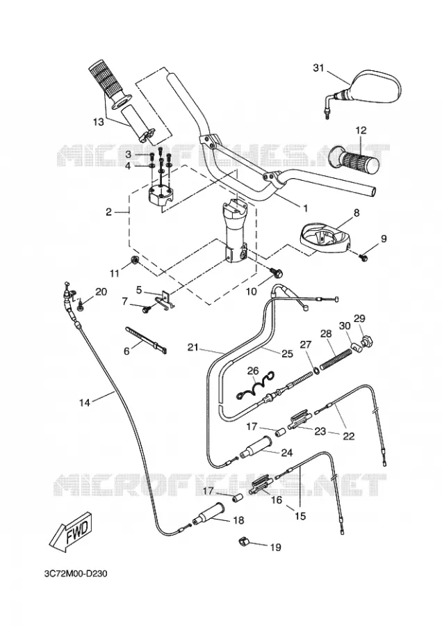 STUUR / KABEL Yamaha SCOOTER 50 2011 STUNT NAKED  EW50N STUNT NAKED