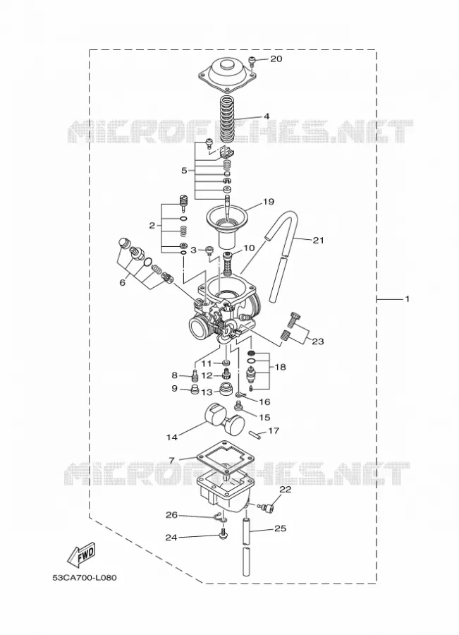 CARBURATEUR  Yamaha MOTO 200 2012 AG  AG200F