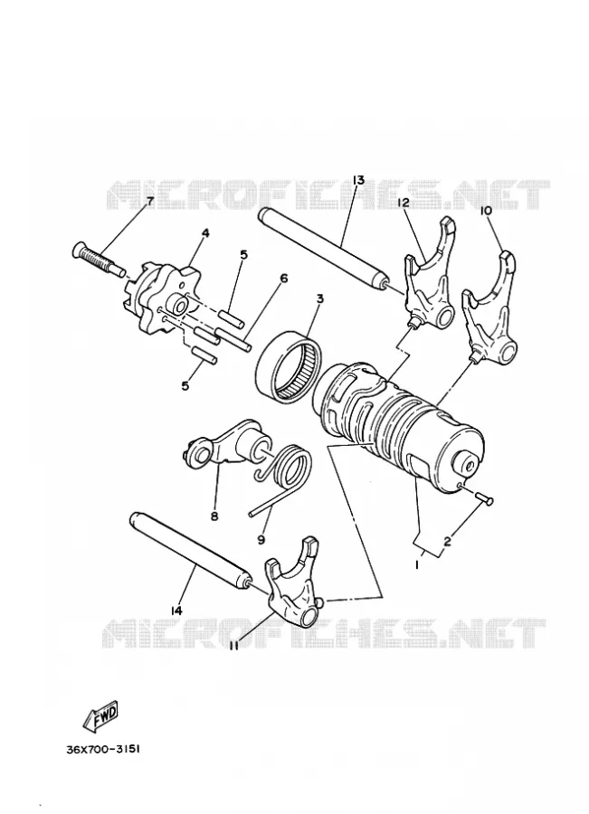 SCHAKELWALS Yamaha MOTO 200 2012 AG  AG200F