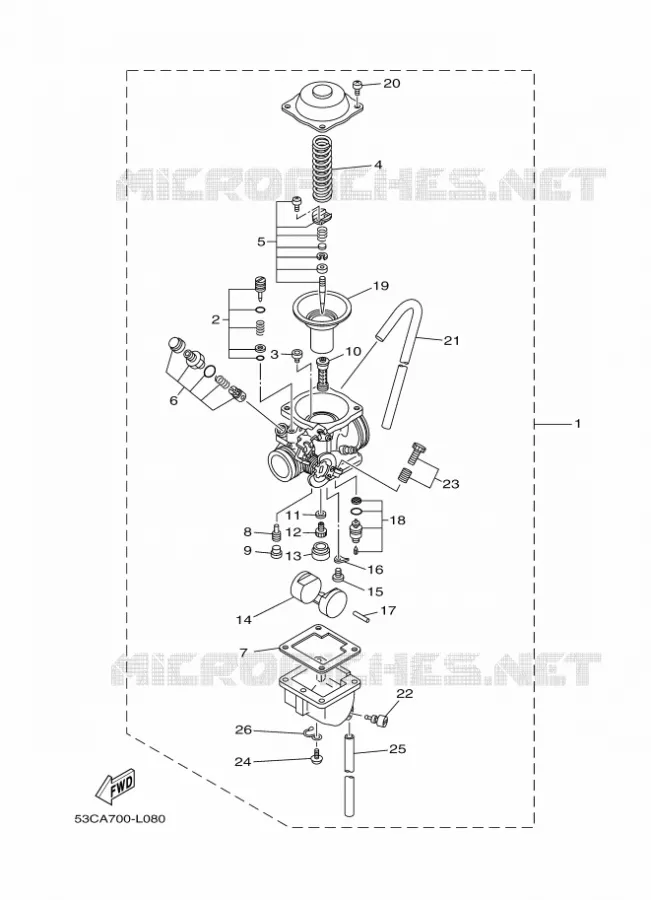 CARBURATEUR  Yamaha MOTO 200 2012 AG  AG200F