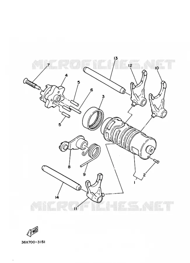 SCHAKELWALS Yamaha MOTO 200 2012 AG  AG200F