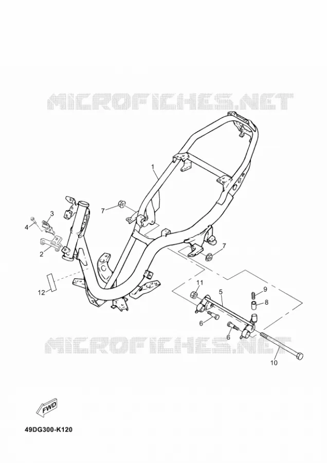 FRAME Yamaha SCOOTER 50 2012 MACH  CS50Z MACH G LIQUIDE