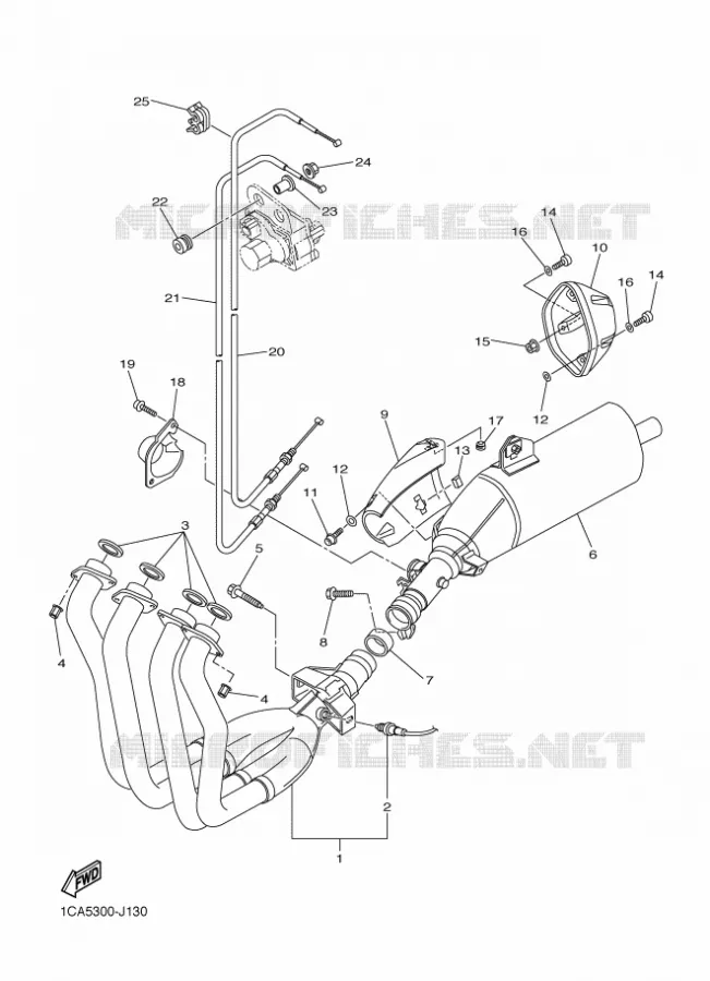 UITLAAT Yamaha MOTO 1000 2012 FZ1  FZ1-N
