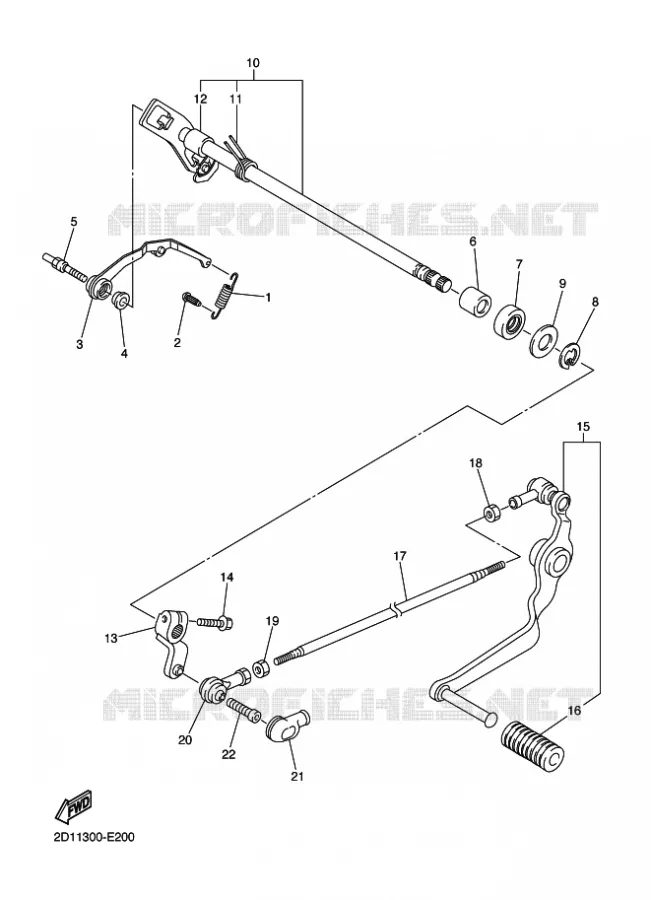 SCHAKEL STANG / PEDAAL Yamaha MOTO 1000 2012 FZ1 ABS  FZ1-NA