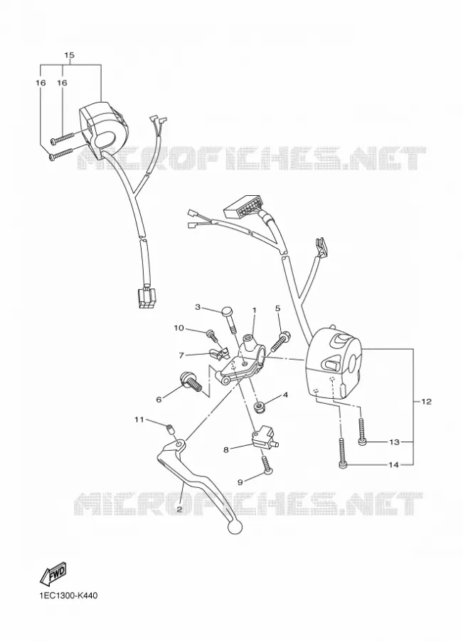 STUURSCHAKELAAR / HEVEL Yamaha MOTO 1000 2012 FZ1 ABS  FZ1-NA