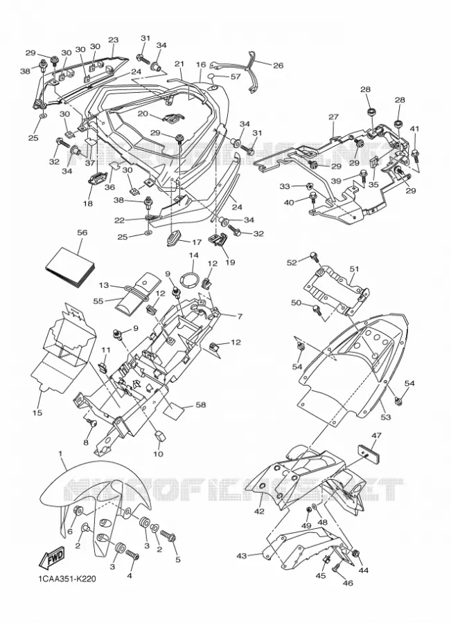 SPATBORD Yamaha MOTO 1000 2012 FAZER  FZ1-S