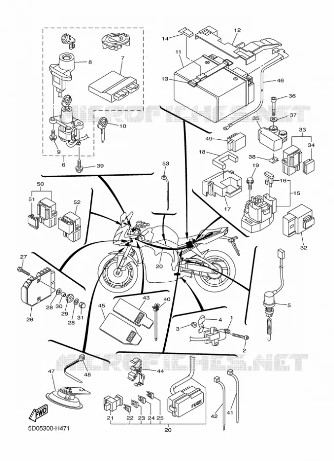 ELECTRISCH 2 Yamaha MOTO 1000 2012 FAZER ABS  FZ1-SA