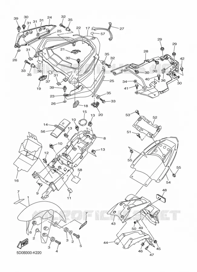 SPATBORD Yamaha MOTO 1000 2012 FAZER ABS  FZ1-SA
