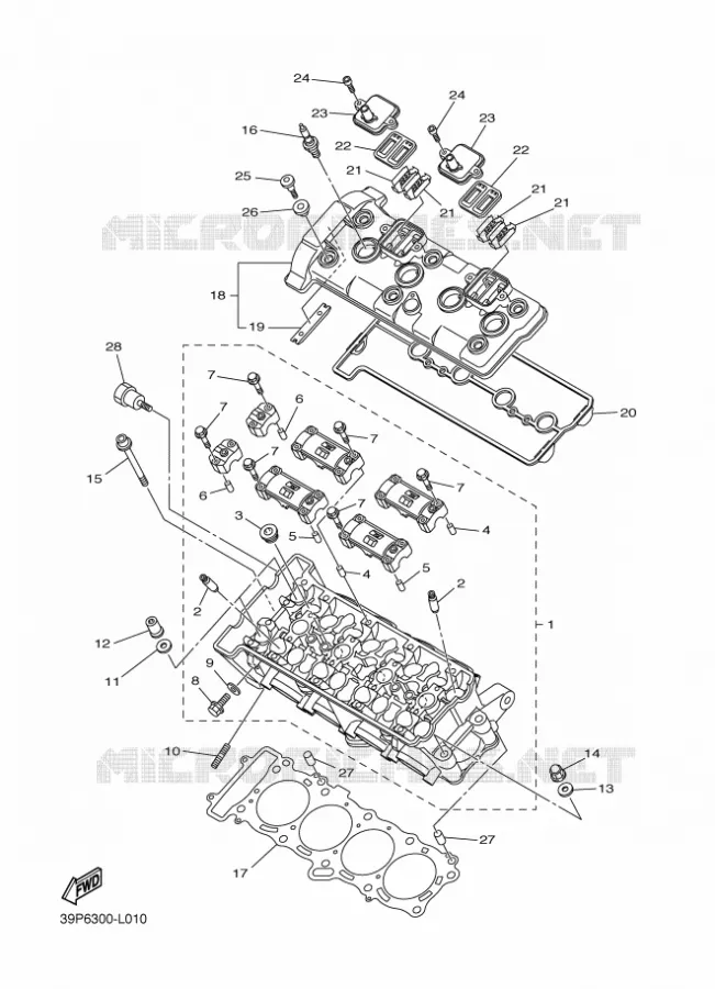 CILINDERKOP Yamaha MOTO 800 2012 FZ8  FZ8-N