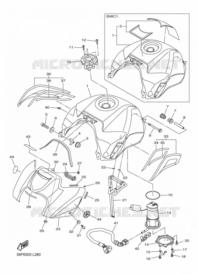 BENZINE TANK Yamaha MOTO 800 2012 FZ8 ABS  FZ8-NA