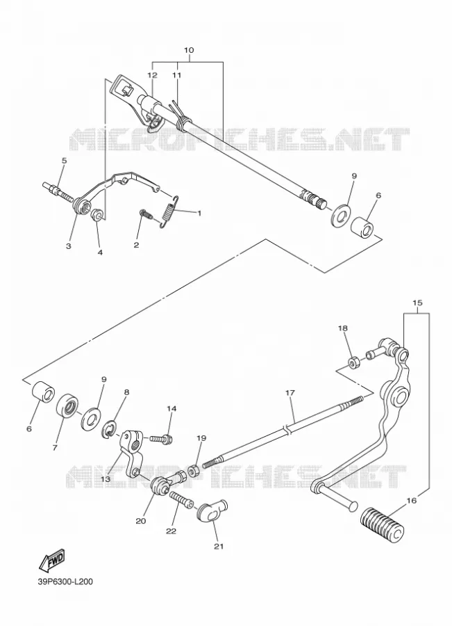 SCHAKEL STANG / PEDAAL Yamaha MOTO 800 2012 FZ8 ABS  FZ8-NA