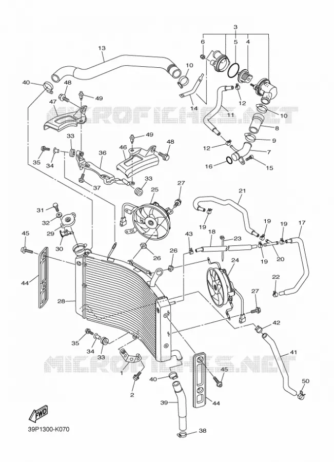 RADIATEUR / SLANG Yamaha MOTO 800 2012 FZ8 ABS  FZ8-NA