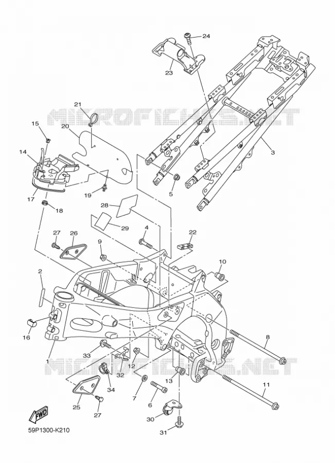 FRAME Yamaha MOTO 800 2012 FZ8 ABS  FZ8-NA
