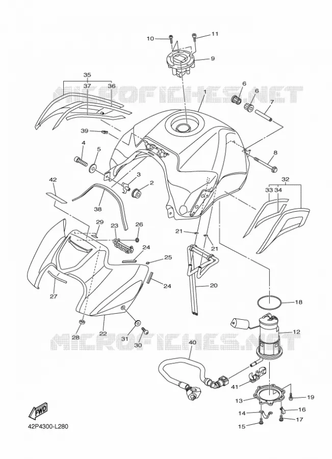 BENZINE TANK Yamaha MOTO 800 2012 FAZER  FZ8-S