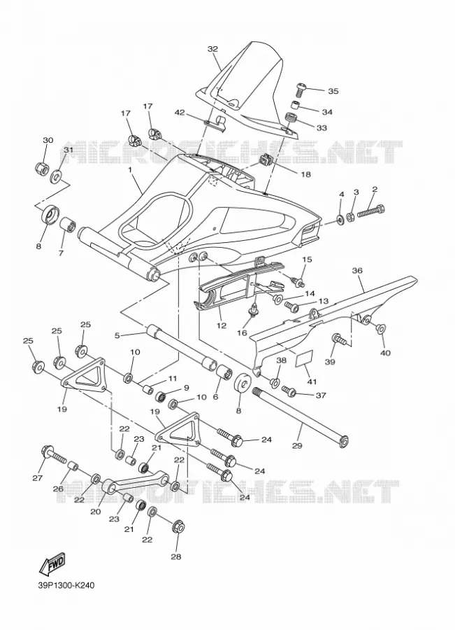 ACHTERBRUG Yamaha MOTO 800 2012 FAZER  FZ8-S