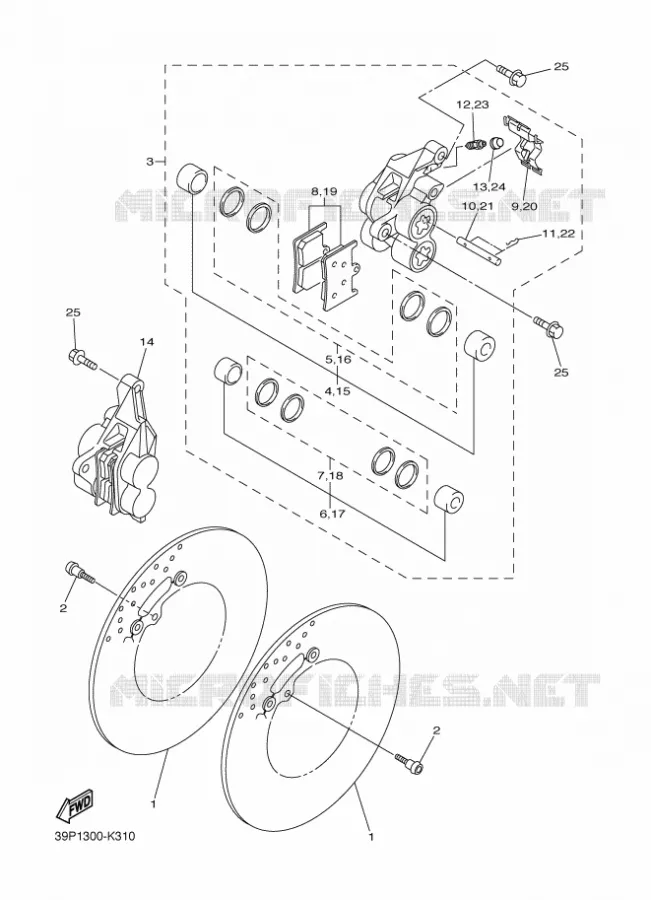 REMKLAUW VOOR Yamaha MOTO 800 2012 FAZER  FZ8-S