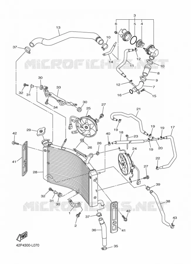 RADIATEUR / SLANG Yamaha MOTO 800 2012 FAZER  FZ8-S