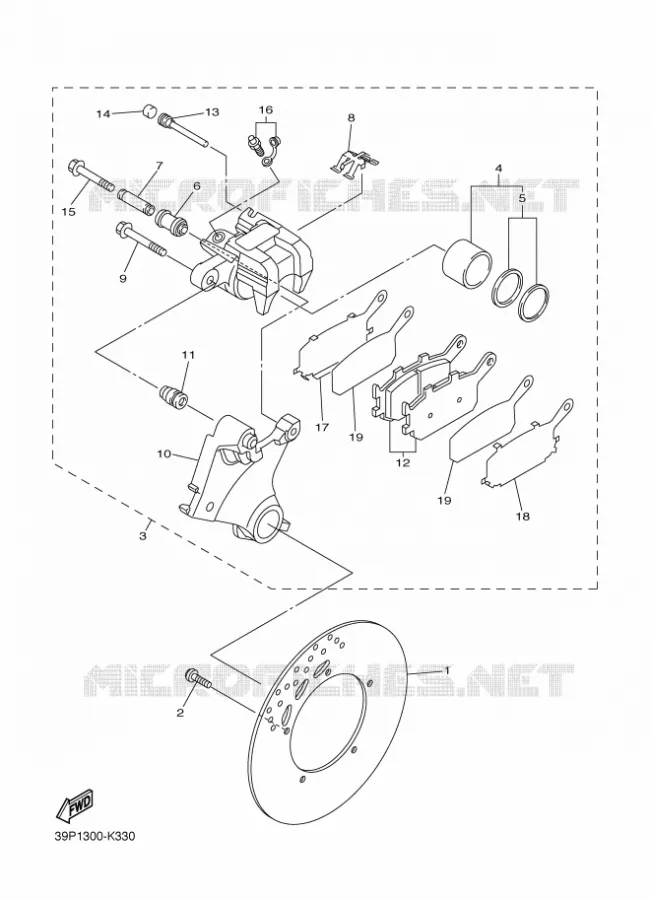 REMKLAUW ACHTER Yamaha MOTO 800 2012 FAZER ABS  FZ8-SA