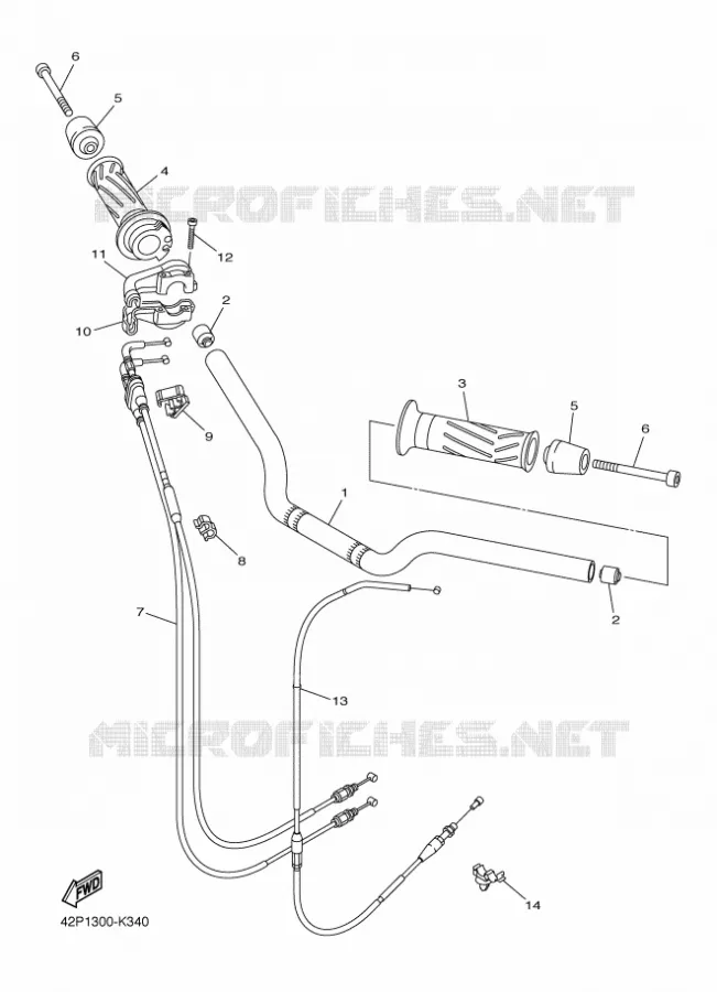 STUUR / KABEL Yamaha MOTO 800 2012 FAZER ABS  FZ8-SA