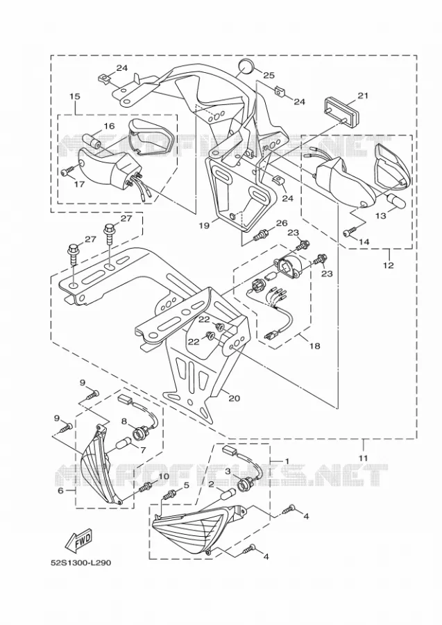 KNIPPERLICHT Yamaha SCOOTER 125 2012 OCEO  HW125 OCEO