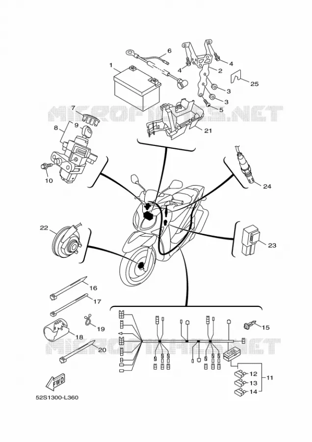 ELECTRISCH 2 Yamaha SCOOTER 125 2012 OCEO  HW125 OCEO
