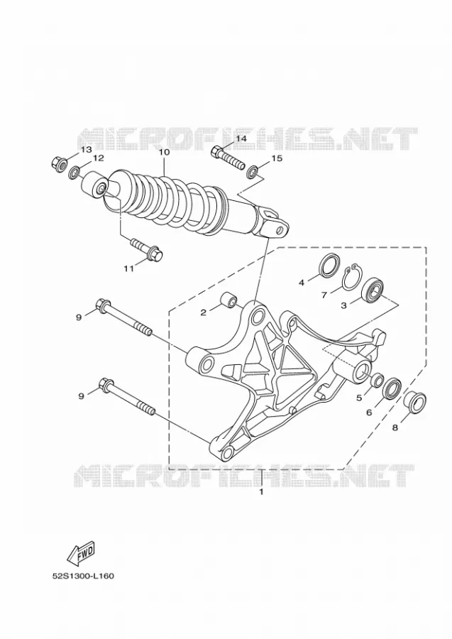 ACHTERBRUG / SCHOKBREKER Yamaha SCOOTER 150 2012 XENTER  HW151
