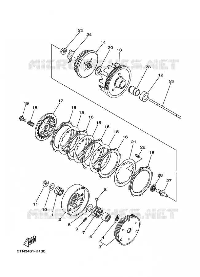 STARTMOTOR KOPPELINGS Yamaha MOTO 110 2012 TTRE  TT-R110E