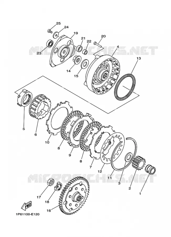 STARTMOTOR KOPPELINGS Yamaha MOTO 50 2012 TTRE  TT-R50E