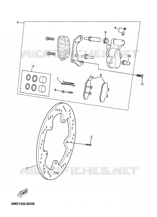 REMKLAUW VOOR Yamaha MOTO 50 2012 TZR WGP 50TH  TZR50 TZR 50 WGP50