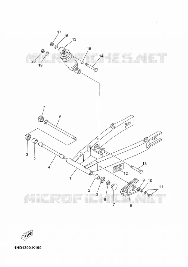 ACHTERBRUG / SCHOKBREKER Yamaha MOTO 50 2012 TZR  TZR50