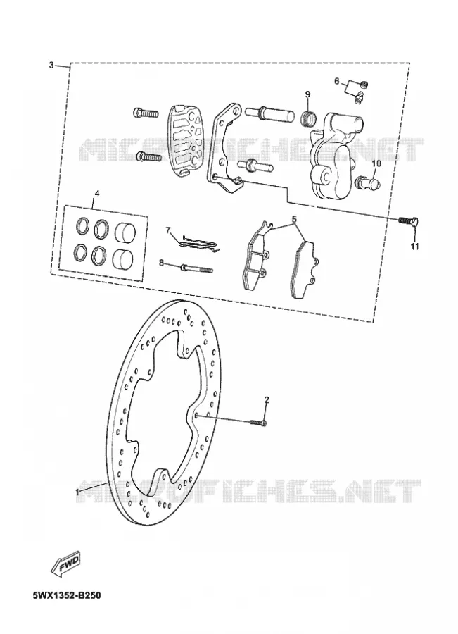 REMKLAUW VOOR Yamaha MOTO 50 2012 TZR  TZR50