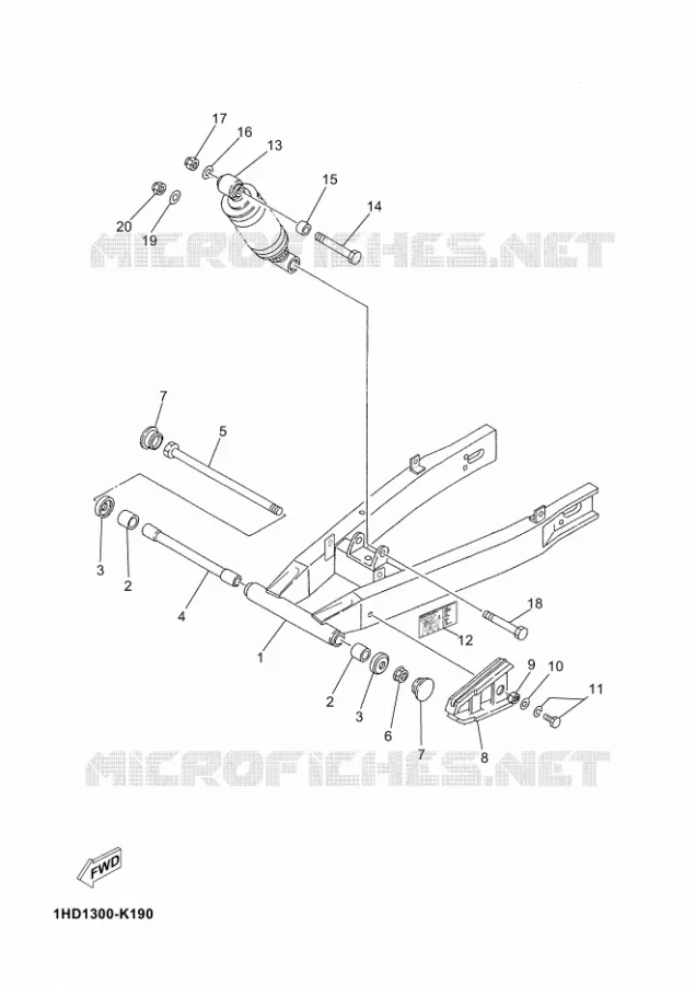 ACHTERBRUG / SCHOKBREKER Yamaha MOTO 50 2012 TZR  TZR50