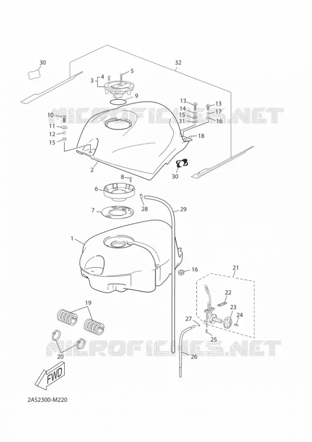 BENZINE TANK Yamaha MOTO 50 2012 TZR  TZR50