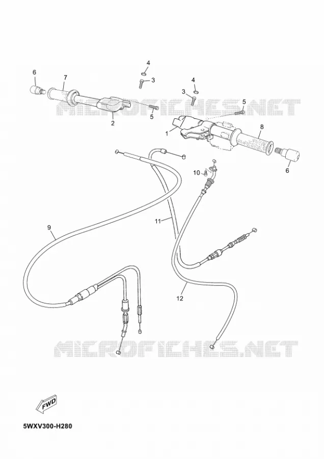 STUUR / KABEL Yamaha MOTO 50 2012 TZR  TZR50