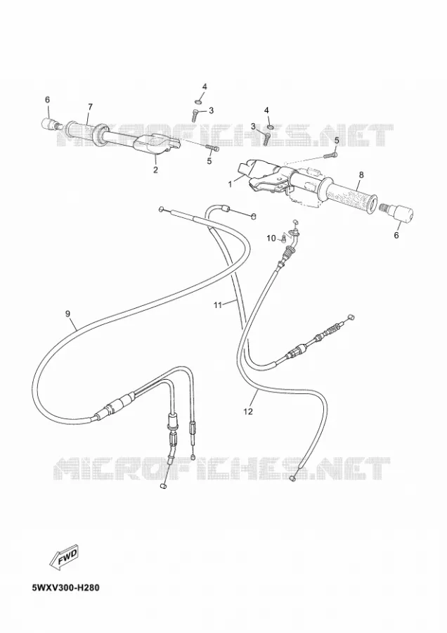 STUUR / KABEL Yamaha MOTO 50 2012 TZR  TZR50